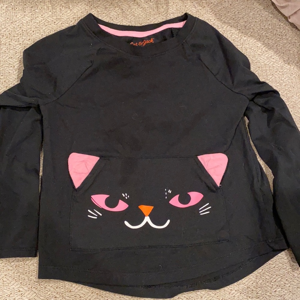 Girls black cat top